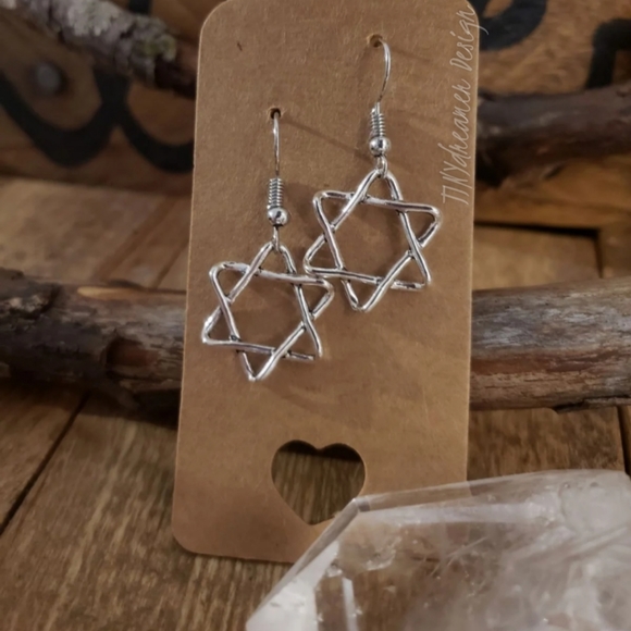 Hanukkah STAR of David earrings Silver Festival of Lights Bar Mitzvah Gift idea - Picture 4 of 10